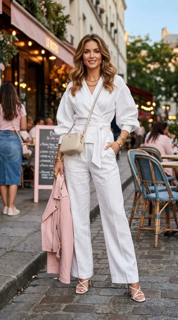 Chic All-White Date Night Outfit