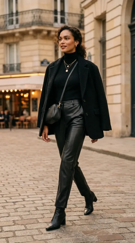 Chic monochrome black outfit