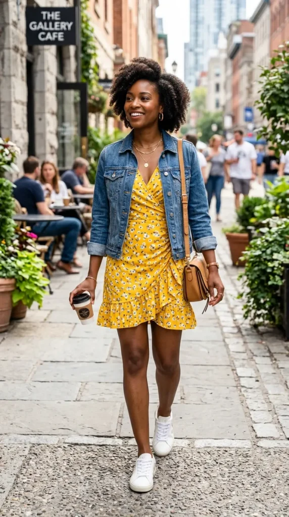 Denim Jacket with Mini Dress Combo