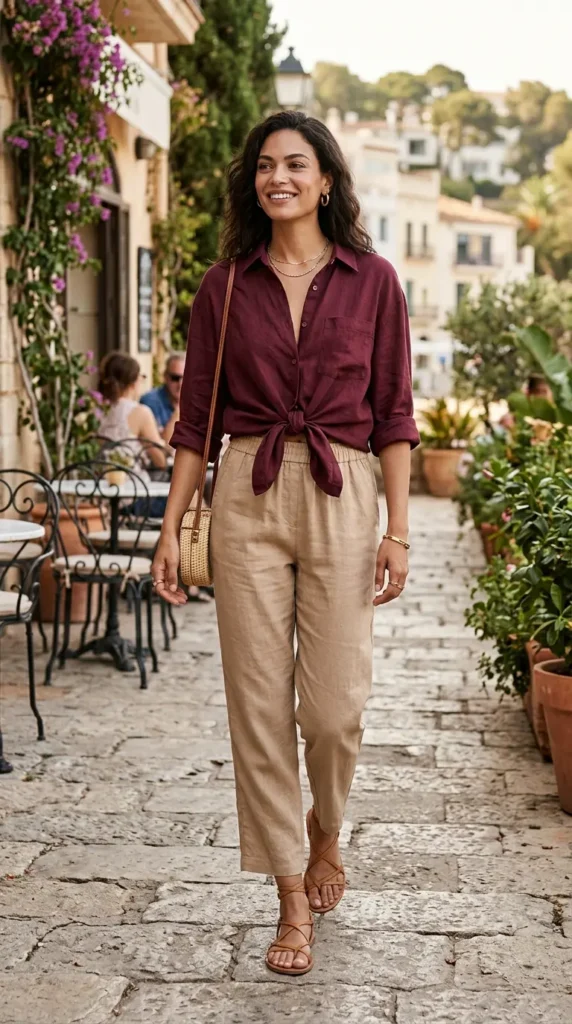 Linen Shirt with Relaxed Pull-On Pants
