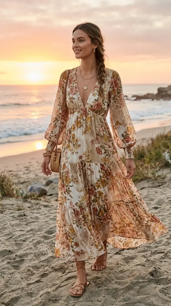 Flowy Floral Maxi Dress for Sunset Walks
