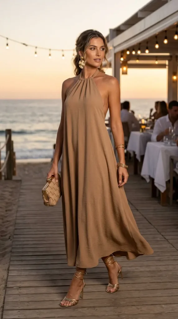 Halter Neck Maxi Dress for Dinner by the Sea